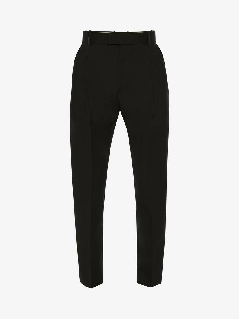 Pantalones Alexander McQueen Japanese Barathea Wool Peg Tuxedo Hombre - Negros - Mexico 361-KGJVYW